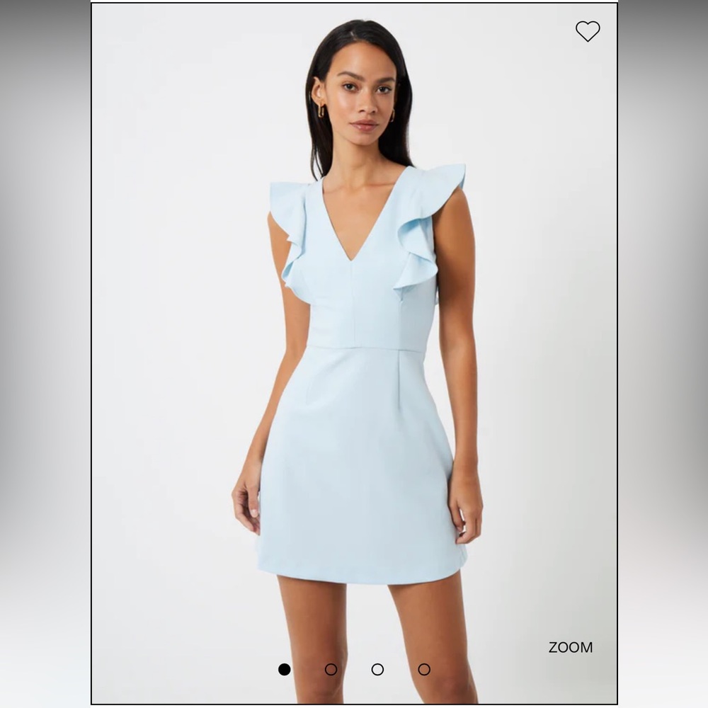 NWT FRENCH CONNECTION WHISPER RUFFLED V-NECK MINI DRESS ✨